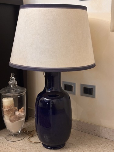 Lampada tavolo vetro blu - da,